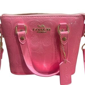 Coach Pink Embossed Satchel NWT